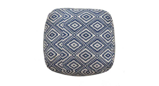 Finn Cotton Pouffe in Blue Color (Blue) by Urban Ladder - Front View Design 1 - 536496