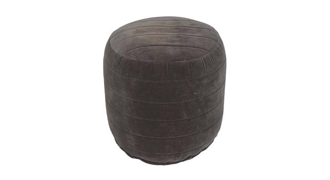 Ace Velvet Pouffe in Black Color (Grey) by Urban Ladder - Front View Design 1 - 536500