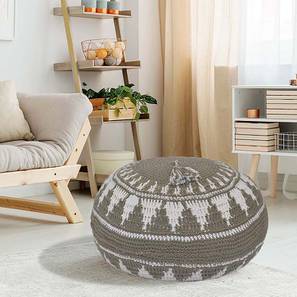 Wing Lounge Chairs Sale Design Davidson Polyester Pouffe in Grey & White Color (Brown)
