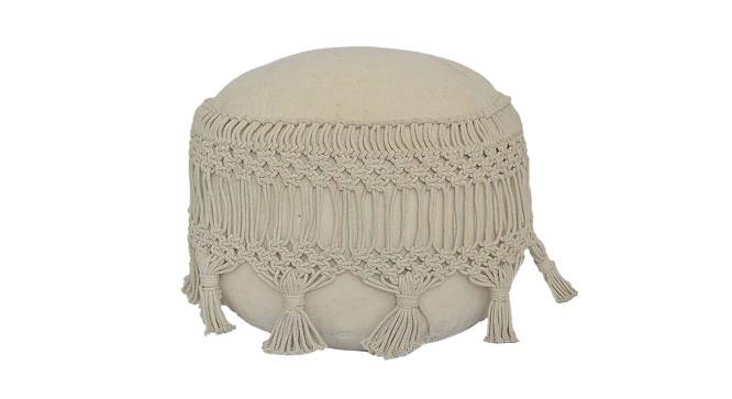 Schuler Polyester Pouffe in Cream Color (Cream) by Urban Ladder - Cross View Design 1 - 536567