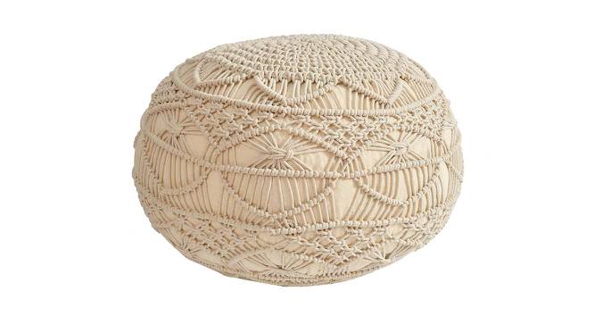 Dirnt Polyester Pouffe in Cream Color (Cream) by Urban Ladder - Cross View Design 1 - 536568
