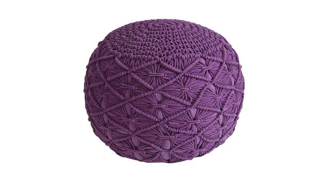 Lyndsey Polyester Pouffe in purple Color (Purple) by Urban Ladder - Cross View Design 1 - 536570