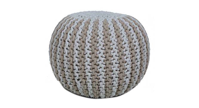Bailey Cotton Pouffe in Grey Color (Brown) by Urban Ladder - Cross View Design 1 - 536575