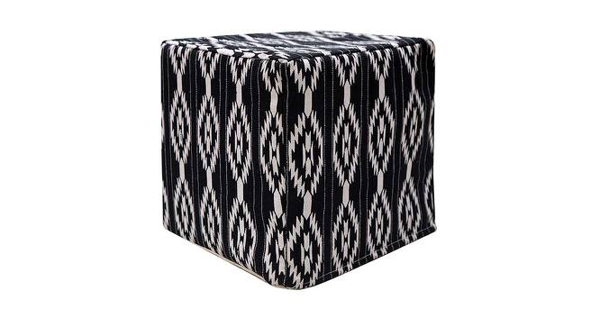 Lourdes Cotton Stool in Multicolor (Black) by Urban Ladder - Cross View Design 1 - 536583