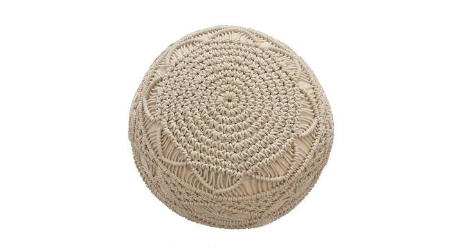 Dirnt Polyester Pouffe in Cream Color (Cream) by Urban Ladder - Front View Design 1 - 536589