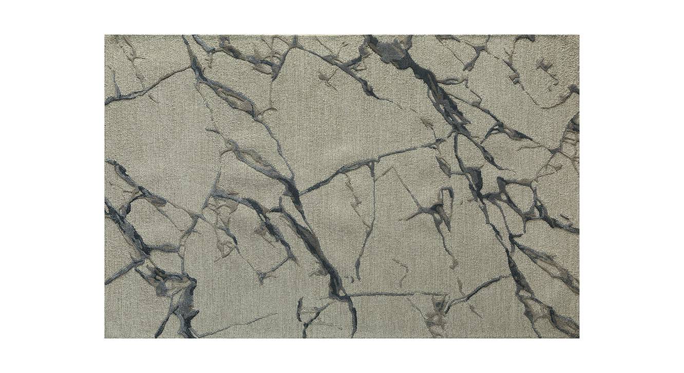 Classic Gray Indigo Blue Abstract Hand Tufted Wool Carpet Urban Ladder