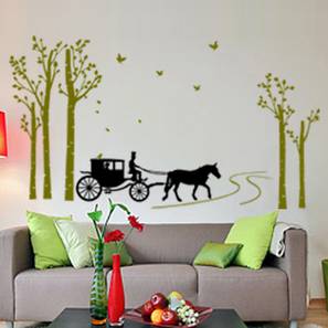 Decals Stickers And Wallpapers Design Ayn Multicolor PVC Vinyl 63 x 51.2 inches Wall Sticker (Multicolor)