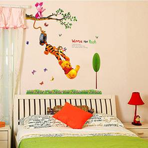 Pooja Essential Design Chelsy Multicolor PVC Vinyl 59 x 59 inches Wall Sticker (Multicolor)