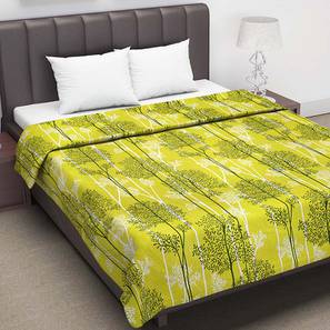Flower Blanket Design Yellow & Green Floral 120 GSM Cotton Double Size Quilt