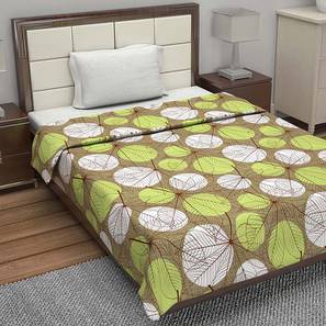 All Products Sale Design Green & Brown Floral 120 GSM Cotton Single Size Quilt