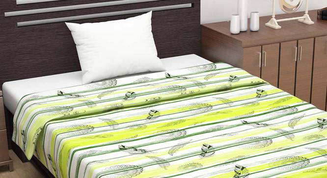 Camille Yellow Floral Microfiber Single Size Dohar by Urban Ladder - Cross View Design 1 - 538287