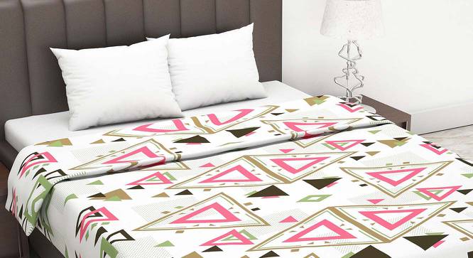 Chambray Pink Geometric Cotton Double Size Dohar by Urban Ladder - Cross View Design 1 - 538288