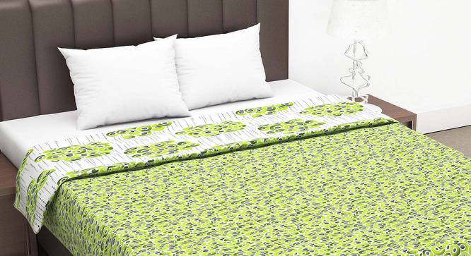 Aja Green Floral Microfiber Double Size Dohar by Urban Ladder - Front View Design 1 - 538316