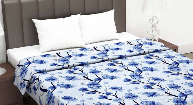 Bethany Blue Floral Cotton Double Size Dohar by Urban Ladder - Cross View Design 1 - 538383