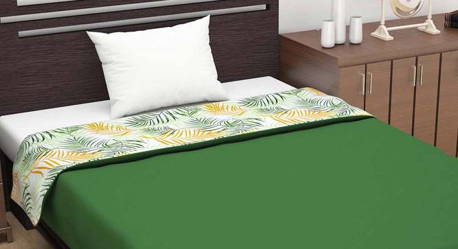 Verrill Green Floral Microfiber Single Size Dohar by Urban Ladder - Front View Design 1 - 538396