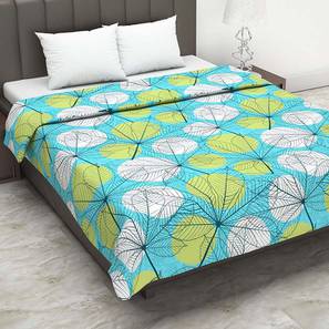 All Products Sale Design Green & Turquoise Blue Floral 120 GSM Cotton Double Size Quilt