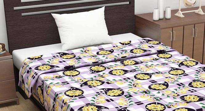 Baroness Yellow Floral Cotton Single Size Dohar by Urban Ladder - Cross View Design 1 - 538575