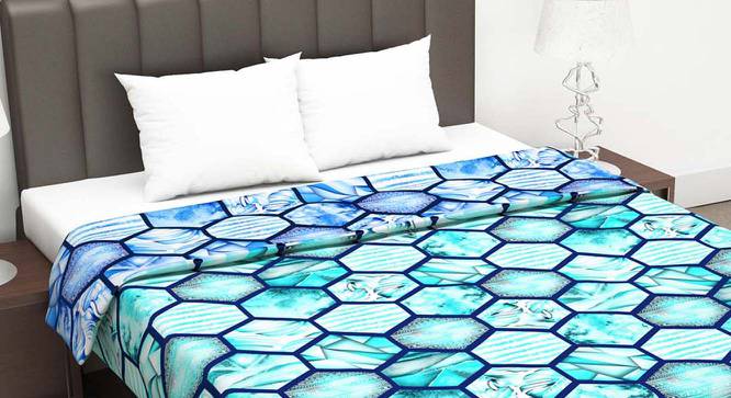 Jacqueline Blue Abstract Microfiber Double Size Dohar by Urban Ladder - Cross View Design 1 - 538587