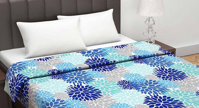 Xarles Blue Floral Cotton Double Size Dohar by Urban Ladder - Cross View Design 1 - 538780