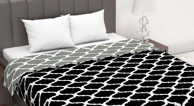 Ondine Black Abstract Microfiber Double Size Dohar by Urban Ladder - Cross View Design 1 - 538784