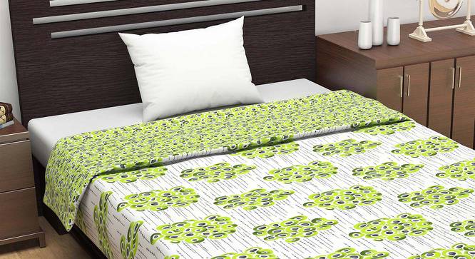 Maille Green Floral Microfiber Single Size Dohar by Urban Ladder - Cross View Design 1 - 538983
