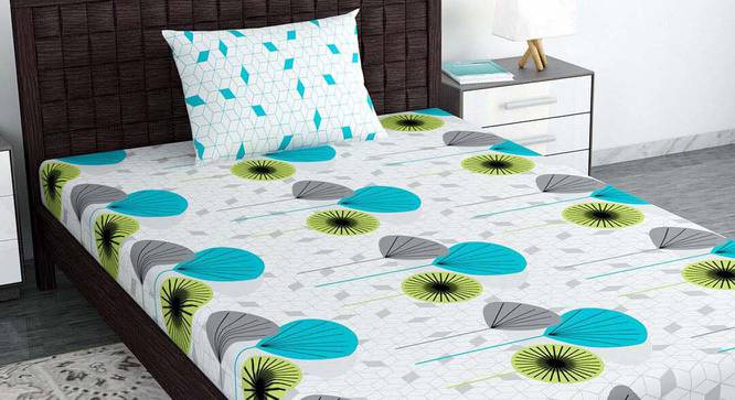 Delaney Blue Abstract 144 TC Cotton Single Size with 1 Pillow Cover (Single Size) by Urban Ladder - Cross View Design 1 - 539177