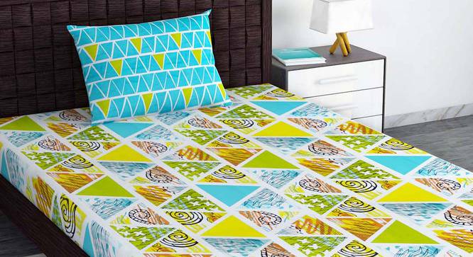 Amina Multicolor Geometric 144 TC Cotton Single Size with 1 Pillow Cover (Single Size) by Urban Ladder - Cross View Design 1 - 539179