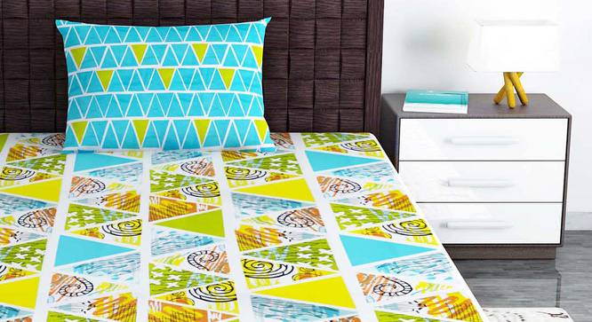 Amina Multicolor Geometric 144 TC Cotton Single Size with 1 Pillow Cover (Single Size) by Urban Ladder - Front View Design 1 - 539196