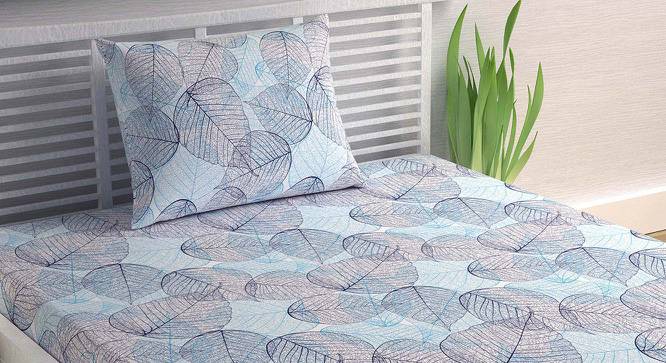 Sutton Blue Floral 144 TC Cotton Single Size with 1 Pillow Cover (Single Size) by Urban Ladder - Cross View Design 1 - 539275