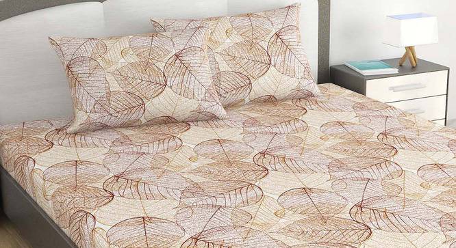 Palmer Brown Floral 144 TC Cotton King Size with 2 Pillow Covers (King Size) by Urban Ladder - Cross View Design 1 - 539285