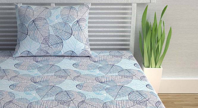 Sutton Blue Floral 144 TC Cotton Single Size with 1 Pillow Cover (Single Size) by Urban Ladder - Front View Design 1 - 539294