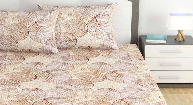 Palmer Brown Floral 144 TC Cotton King Size with 2 Pillow Covers (King Size) by Urban Ladder - Front View Design 1 - 539304