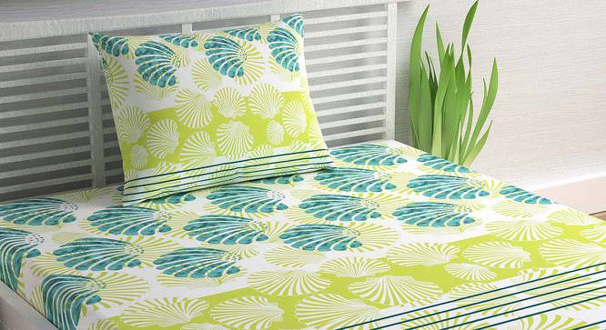 Maeve Green Floral 144 TC Cotton Single Size with 1 Pillow Cover (Single Size) by Urban Ladder - Cross View Design 1 - 539465