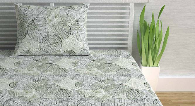 Lucas Green Floral 144 TC Cotton Single Size with 1 Pillow Cover (Single Size) by Urban Ladder - Cross View Design 1 - 539466