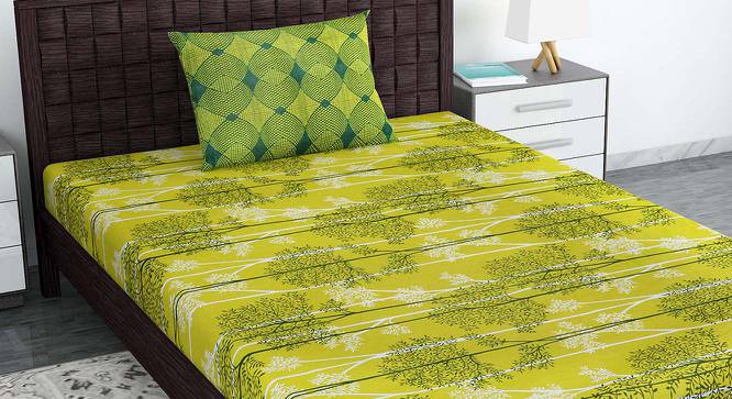 Lilliana Green Abstract 144 TC Cotton Single Size with 1 Pillow Cover (Single Size) by Urban Ladder - Cross View Design 1 - 539480