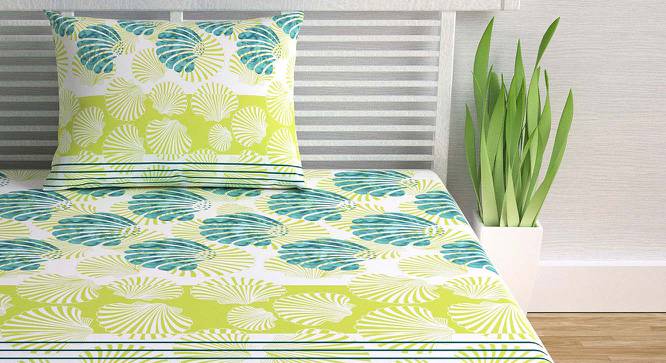 Maeve Green Floral 144 TC Cotton Single Size with 1 Pillow Cover (Single Size) by Urban Ladder - Front View Design 1 - 539487