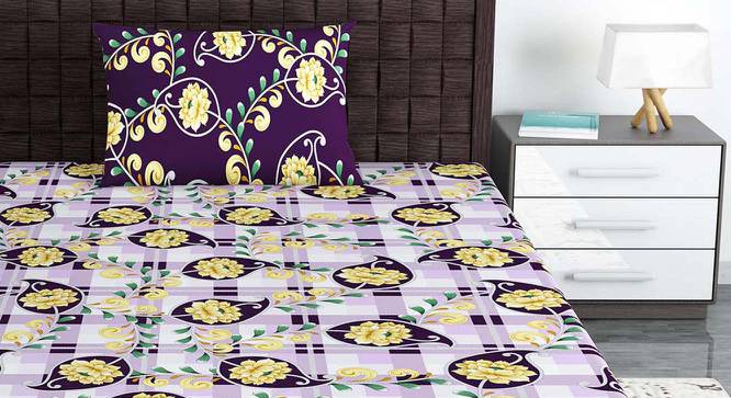 Alaya Yellow Floral 180 TC Cotton Single Size with 1 Pillow Cover (Single Size) by Urban Ladder - Front View Design 1 - 539498