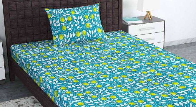 Quinn Green Floral 144 TC Cotton Single Size with 1 Pillow Cover (Single Size) by Urban Ladder - Cross View Design 1 - 539567