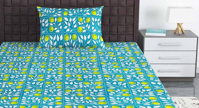 Quinn Green Floral 144 TC Cotton Single Size with 1 Pillow Cover (Single Size) by Urban Ladder - Front View Design 1 - 539587