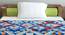 Kora Blue Geometric Microfiber Single Size Comforter (Single Size, Blue & Red) by Urban Ladder - Design 1 Side View - 539821