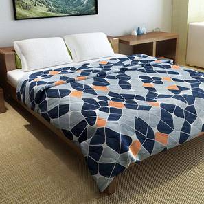 Comforters Design Blue & Orange Geometrics 150 GSM Micro Fiber Double Size Comforter