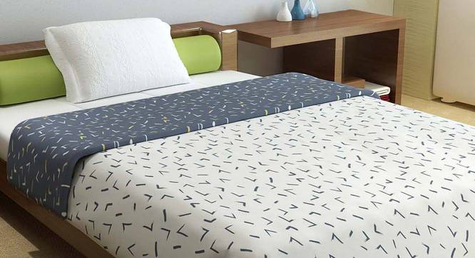 Nia Blue Abstract Microfiber Single Size Comforter (Single Size, Navy Blue & White) by Urban Ladder - Cross View Design 1 - 539969
