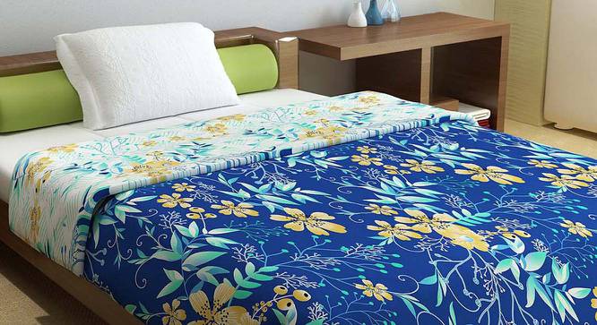 Malani Blue Floral Microfiber Single Size Comforter (Single Size, Blue & Yellow) by Urban Ladder - Cross View Design 1 - 539970