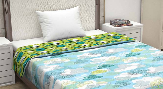 Rosie Green Abstract Microfiber Single Size Comforter (Single Size, Green & Blue) by Urban Ladder - Cross View Design 1 - 540070
