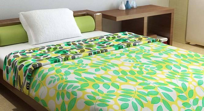 Dylan Green Floral Microfiber Single Size Comforter (Single Size, Green & Yellow) by Urban Ladder - Front View Design 1 - 540090