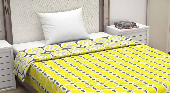 Addilyn Yellow Abstract Microfiber Single Size Comforter (Yellow & Grey, Single Size) by Urban Ladder - Front View Design 1 - 540189