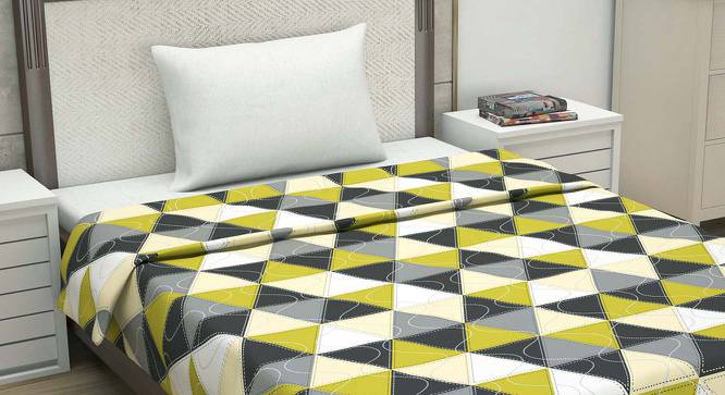 Poppy Yellow Abstract Microfiber Single Size Comforter (Yellow & Grey, Single Size) by Urban Ladder - Cross View Design 1 - 540282