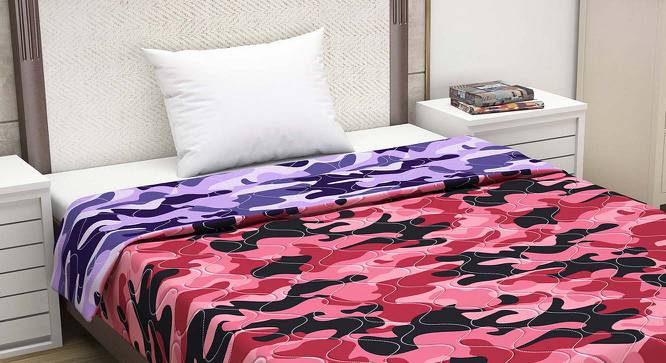 Maddison Pink Abstract Microfiber Single Size Comforter (Single Size, Pink & Purple) by Urban Ladder - Cross View Design 1 - 540285
