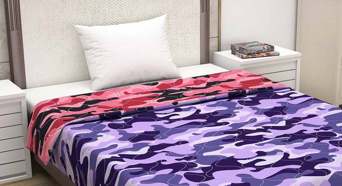Maddison Pink Abstract Microfiber Single Size Comforter (Single Size, Pink & Purple) by Urban Ladder - Front View Design 1 - 540327