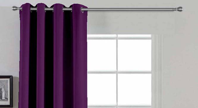 Brody Purple Satin Blackout 7 Ft  Door Curtain (Purple, Ring Pleat, 214 x 127 cm (84" x 50") Curtain Size) by Urban Ladder - Cross View Design 1 - 540366